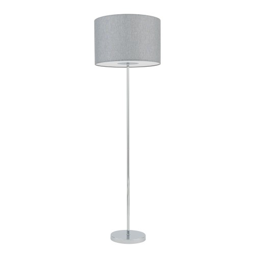 LAMPAMI - lampa stojąca chromowana z abażurem, lampa stojąca do salonu, lampa stojąca hotelowa klasyczna, lampa stojąca podłogowa, lampa w sypialni, lampa w pokoju HOTEL MOOD
