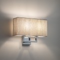 LAMPAMI - kinkiet ścienny klasyczny chromowany,  elegancki kinkiet, lampa na korytarz z abażurem, srebrny kinkiet stylowy modern classic HOTEL MOOD