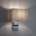 LAMPAMI - kinkiet ścienny klasyczny chromowany, srebrny kinkiet ścienny klasyczny z abażurem, lampa na korytarz, lampa ścienna do pokoju hotelowego, klasyczny kinkiet ścienny classic modern HOTEL MOOD