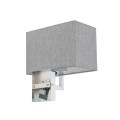 LAMPAMI - kinkiet ścienny klasyczny chromowany, srebrny kinkiet ścienny klasyczny z abażurem, lampa na korytarz, lampa ścienna do pokoju hotelowego, klasyczny kinkiet ścienny classic modern HOTEL MOOD