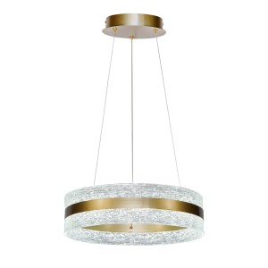 Żyrandol ledowy do salonu z kryształkami złoty 120 cm 24W LED 3000, 4500, 6500K CASTILLO 40