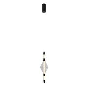 Lampa ledowa wisząca pojedyncza czarna 170 cm 7,5W LED 2700K VITA