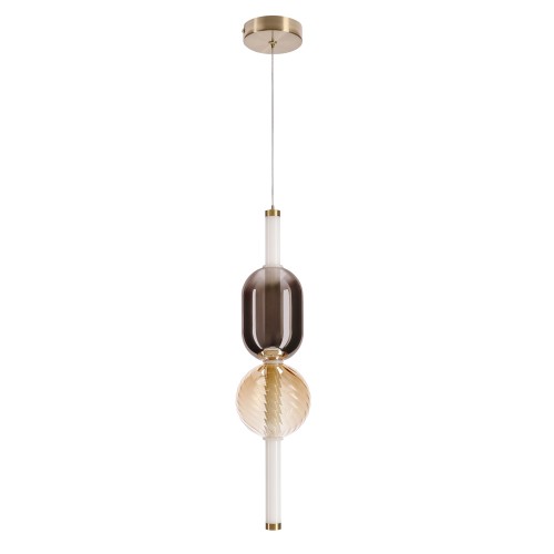 LAMPAMI - przytulna lampa do sypialni wisząca przy łóżku, modna lampa, lampa ledowa, złota lampa wisząca nowoczesna, złota lampa wisząca glamour, lampa wisząca do sypialni przy łóżku KELLY  8W LED 2700K