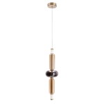 Bursztynowa lampa do sypialni wisząca przy łóżku 150 cm złota 8W LED 2700K KELLY 