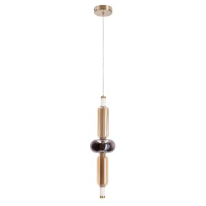 Bursztynowa lampa do sypialni wisząca przy łóżku 150 cm złota 8W LED 2700K KELLY 