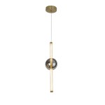 Złota lampa wisząca ledowa dekoracyjna 150 cm  8W LED 2700K klosz dymiony KELLY