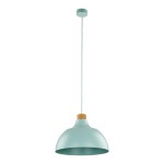 Lampa do kuchni wisząca miętowa z drewnem 170 cm 1xE27 CAP MINT