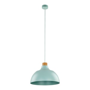 Lampa do kuchni wisząca miętowa z drewnem 170 cm 1xE27 CAP MINT