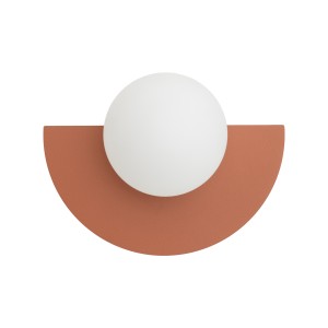 Kinkiet ścienny nowoczesny klosz biała kula lampa na korytarz sjena palona/terakota 1xG9 SATURN S