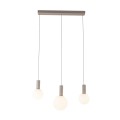 LAMPAMI - beżowa lampa wisząca kule białe, lampa nad stół, oświetlenie do salonu, piękna lampa wisząca, beżowa lampa kule białe TESTA