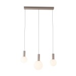 Beżowa lampa wisząca listwa kule białe 130 cm 3xG9 10W TESTA 