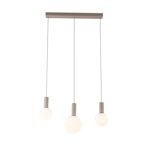 LAMPAMI - beżowa lampa wisząca kule białe, lampa nad stół, oświetlenie do salonu, piękna lampa wisząca, beżowa lampa kule białe TESTA