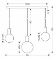 LAMPAMI - beżowa lampa kule białe TESTA szkic