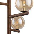 LAMPAMI - lampa wisząca z drewnem klosze szklane kule, żyrandol do sypialni,  żyrandol do salonu, modna lampa do salonu, przytulna lampa do sypialni wisząca przy łóżku, lampa wisząca potrójna ESTERA WOOD
