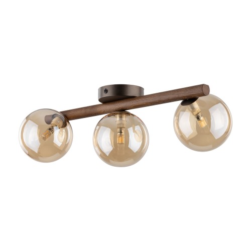 LAMPAMI - lampa sufitowa do salonu, lampa do kuchni, lampa na przedpokój, lampa z drewnem, lampa sufitowa do kuchni, przytulna lampa do sypialni, oświetlenie na przedpokoju, lampa sufitowa niska, lampa bursztynowa ESTERA WOOD