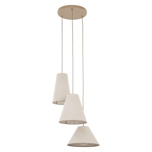 Beżowa lampa wisząca potrójna 165 cm 3XE27 CONEA SABIA