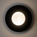 LAMPAMI - kinkiet ścienny czarny okrągły klosz biała kula, lampa na korytarz, lampa na przedpokój, lampa na klatkę schodową, kinkiet ścienny okrągły, kinkiet biała kula, lampa do salonu, lampa do sypialni SATURN M