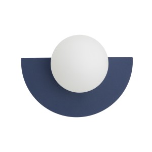 Kinkiet ścienny nowoczesny klosz biała kula lampa na korytarz granatowa 1xG9 SATURN S