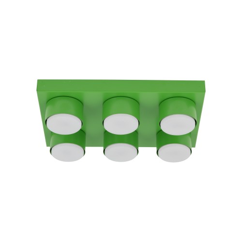 LAMPAMI - lego lampa sufitowa zielona, lampa sufitowa do pokoju dziecka,  lampa sufitowa lego, zielona lampa sufitowa dla dziecka  BRIX GREEN
