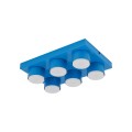 LAMPAMI - lego lampa sufitowa niebieska dla dzieci,  lampa sufitowa do pokoju dziecka, niebieska lampa sufitowa lego, lego lampa niebieska BRIX BLUE
