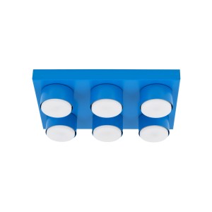 Lego lampa sufitowa niebieska dla dzieci 6xGX53 BRIX BLUE