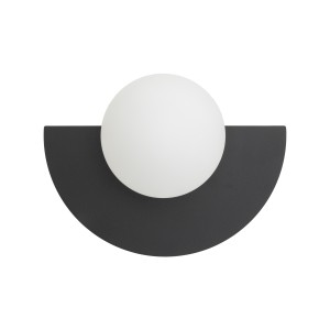 Czarny kinkiet ścienny nowoczesny klosz biała kula lampa na korytarz 1xG9 SATURN S