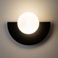LAMPAMI - czarny kinkiet ścienny nowoczesny klosz biała kula, lampa na korytarz, kinkiet ścienny, kinkiet kula, nowoczesny kinkiet na klatkę schodową, lampa do sypialni, kinkiet ścienny do salonu, lampa ścienna ozdobna SATURN S NOWODVORSKI