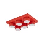 Czerwona lampa sufitowa do pokoju dziecka lego 6xGX53 BRIX RED