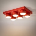 LAMPAMI - czerwona lampa sufitowa do pokoju dziecka, lampa sufitowa dla dziecka, plafon sufitowy, lego lampa czerwona, lampa do bawialni,  lampa do przedszkola BRIX RED