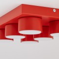 LAMPAMI - czerwona lampa sufitowa do pokoju dziecka, lampa sufitowa dla dziecka, plafon sufitowy, lego lampa czerwona, lampa do bawialni,  lampa do przedszkola BRIX RED