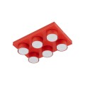 LAMPAMI - czerwona lampa sufitowa do pokoju dziecka, lampa sufitowa dla dziecka, plafon sufitowy, lego lampa czerwona, lampa do bawialni,  lampa do przedszkola BRIX RED