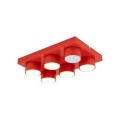LAMPAMI - czerwona lampa sufitowa do pokoju dziecka, lampa sufitowa dla dziecka, plafon sufitowy, lego lampa czerwona, lampa do bawialni,  lampa do przedszkola BRIX RED