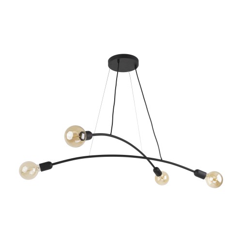 LAMPAMI - nowoczesny żyrandol do salonu dający dużo świata, żyrandol do salonu loftowy minimalistyczny, lampa do salonu loft HELIX BLACK