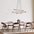 LAMPAMI - lampa z drewnem, duży nowoczesny żyrandol do salonu dający dużo światła, żyrandol z drewnem, lampa do pokoju sufitowa, żyrandol do salonu, żyrandol rustykalny - HELIX WOOD ORZECH