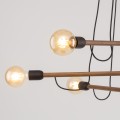 LAMPAMI - lampa z drewnem, duży nowoczesny żyrandol do salonu dający dużo światła, żyrandol z drewnem, lampa do pokoju sufitowa, żyrandol do salonu, żyrandol rustykalny - HELIX WOOD ORZECH