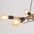 LAMPAMI - lampa z drewnem, duży nowoczesny żyrandol do salonu dający dużo światła, żyrandol z drewnem, lampa do pokoju sufitowa, żyrandol do salonu, żyrandol rustykalny - HELIX WOOD ORZECH