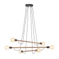 LAMPAMI - lampa z drewnem, duży nowoczesny żyrandol do salonu dający dużo światła, żyrandol z drewnem, lampa do pokoju sufitowa, żyrandol do salonu, żyrandol rustykalny - HELIX WOOD ORZECH