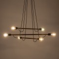 LAMPAMI - lampa z drewnem, duży nowoczesny żyrandol do salonu dający dużo światła, żyrandol z drewnem, lampa do pokoju sufitowa, żyrandol do salonu, żyrandol rustykalny - HELIX WOOD ORZECH
