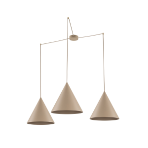 Beżowa lampa wisząca pająk 400 cm 3xE27 CONO SABIA L