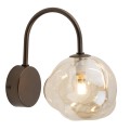 LAMPAMI - lampa ścienna klosz szklany bursztynowy,  lampa na korytarz, kinkiet na przedpokój, kinkiet ścienny nowoczesny, kinkiet ścienny do salonu, kinkiet ścienny do sypialni LAVA BROWN