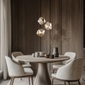 LAMPAMI - lampa sufitowa wisząca 3 punktowa, lampa lawa klosze szklane kule nieregularne, przytulna lampa do sypialni wisząca przy łóżku, oświetlenie salonu nowoczesne, lampa z kulami LAVA BROWN