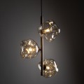 LAMPAMI - lampa sufitowa wisząca 3 punktowa, lampa lawa klosze szklane kule nieregularne, przytulna lampa do sypialni wisząca przy łóżku, oświetlenie salonu nowoczesne, lampa z kulami LAVA BROWN