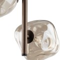LAMPAMI - lampa sufitowa wisząca 3 punktowa, lampa lawa klosze szklane kule nieregularne, przytulna lampa do sypialni wisząca przy łóżku, oświetlenie salonu nowoczesne, lampa z kulami LAVA BROWN