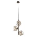 LAMPAMI - lampa sufitowa wisząca 3 punktowa, lampa lawa klosze szklane kule nieregularne, przytulna lampa do sypialni wisząca przy łóżku, oświetlenie salonu nowoczesne, lampa z kulami LAVA BROWN