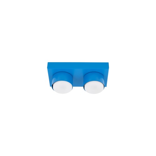 LAMPAMI - niebieska lampa sufitowa do pokoju dziecka lego, lampa sufitowa dla dziecka, niebieska lampa lego podwójna, lampa sufitowa, kinkiet do pokoju dziecka BRIX BLUE