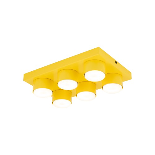 LAMPAMI - lego lampa sufitowa żółta dla dzieci, plafon sufitowy żółty, lampa sufitowa dla dziecka, lampa przysufitowa żółta, lego lampa dla lego fanów BRIX YELLOW