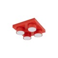 LAMPAMI - czerwona lampa sufitowa do pokoju dziecka lego, lampa sufitowa dla dziecka, lego lampa sufitowa czerwona, plafon sufitowy dziecięcy BRIX RED