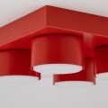 LAMPAMI - czerwona lampa sufitowa do pokoju dziecka lego, lampa sufitowa dla dziecka, lego lampa sufitowa czerwona, plafon sufitowy dziecięcy BRIX RED