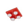 LAMPAMI - czerwona lampa sufitowa do pokoju dziecka lego, lampa sufitowa dla dziecka, lego lampa sufitowa czerwona, plafon sufitowy dziecięcy BRIX RED