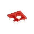 LAMPAMI - czerwona lampa sufitowa do pokoju dziecka lego, lampa sufitowa dla dziecka, lego lampa sufitowa czerwona, plafon sufitowy dziecięcy BRIX RED